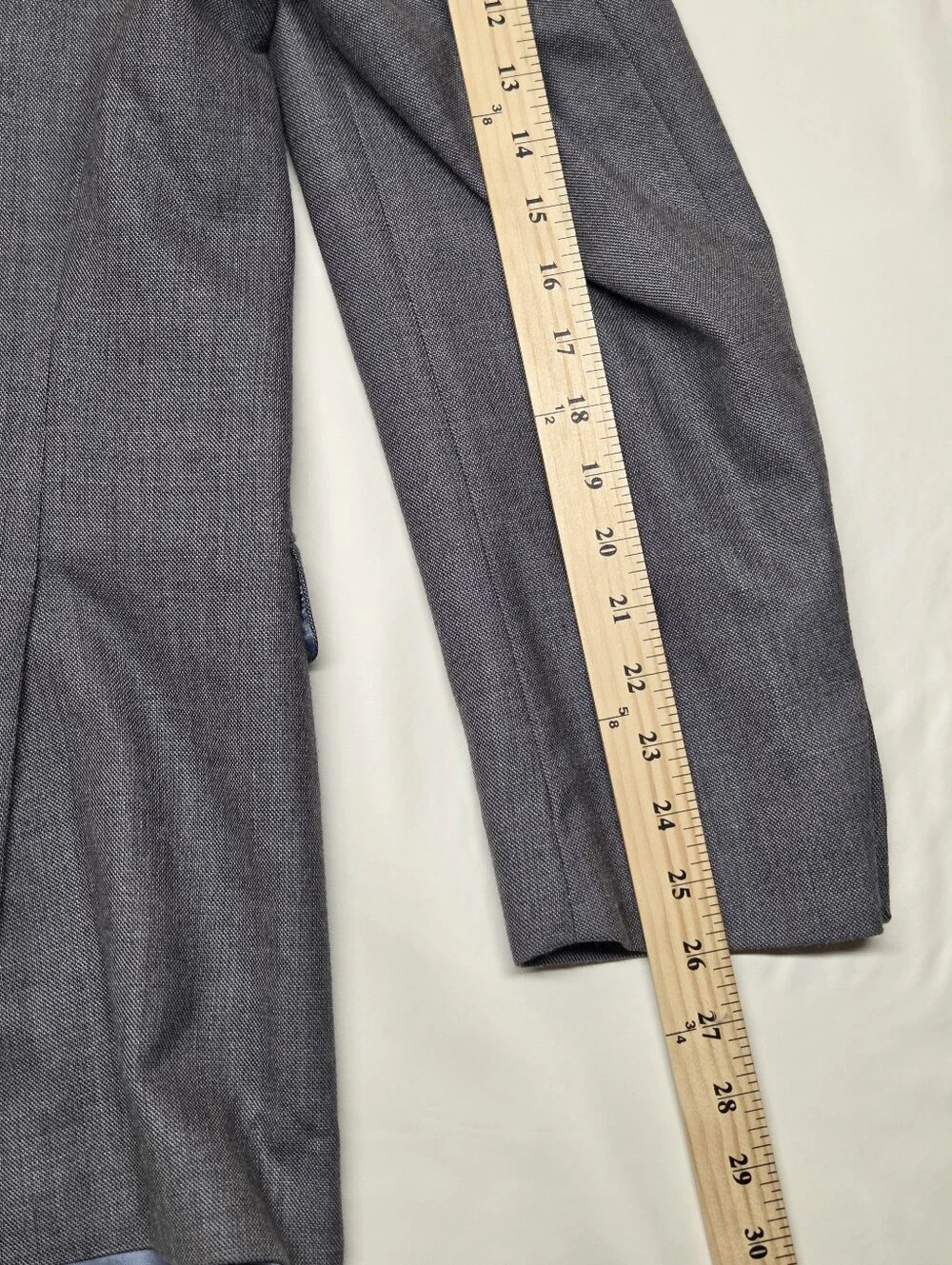 Lauren Ralph Lauren Mens 44L Blue Gray Silk Wool Blend Sport Coat Blazer